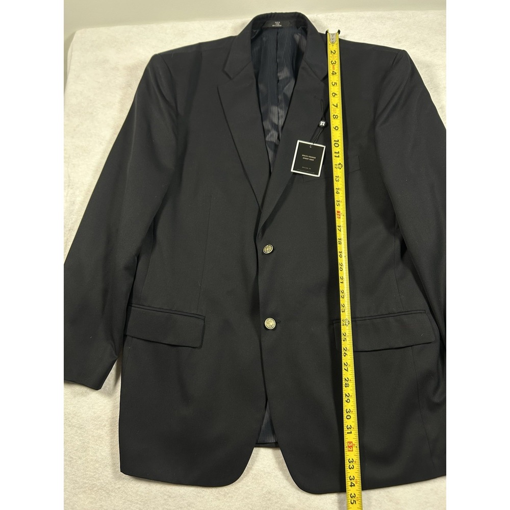 Haggar Men's Blazer 46L Black Two Button Multi Tasker Sport Coat Crested Button - Picture 7 of 9